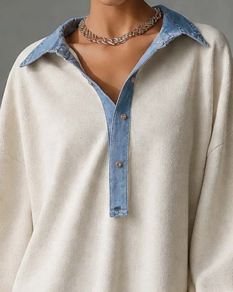 Patchwork Casual Long Sleeve Dress