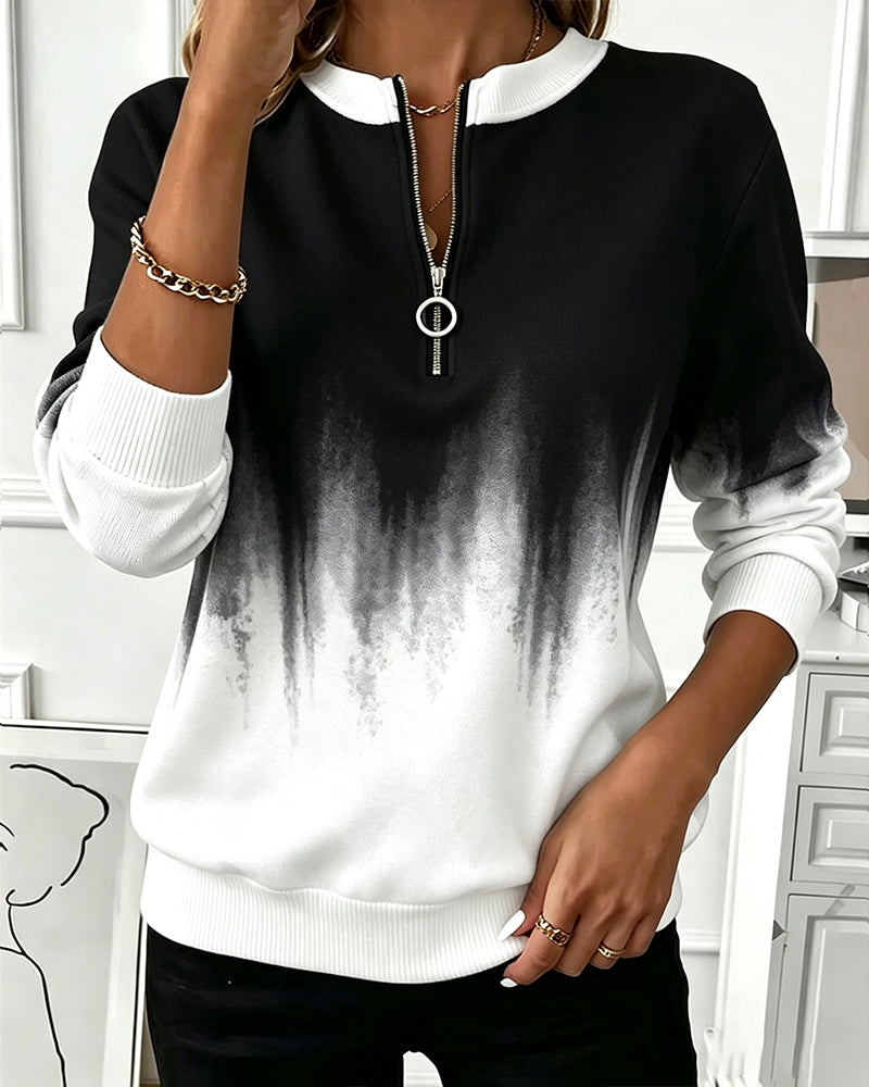Casual Gradient Long-Sleeved Sweatshirt