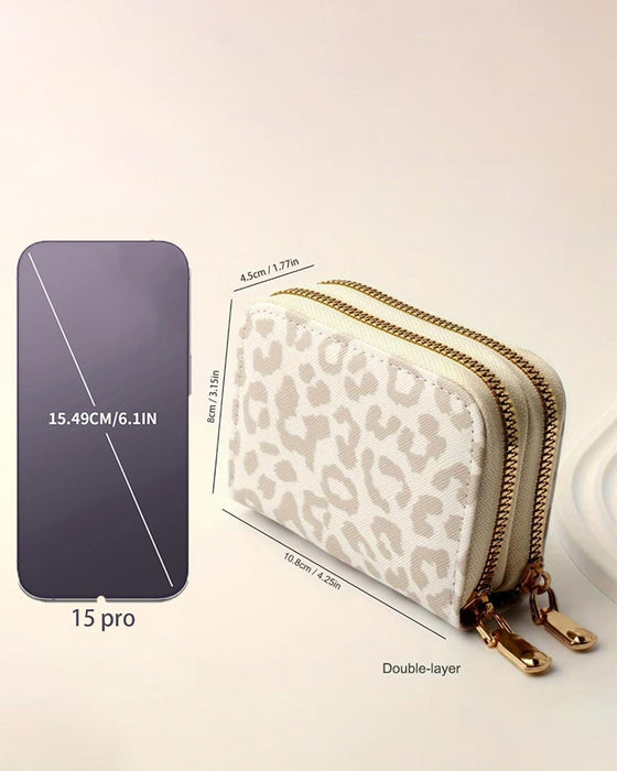 Rfid Blocking Card Holder Double Zipper Wallet