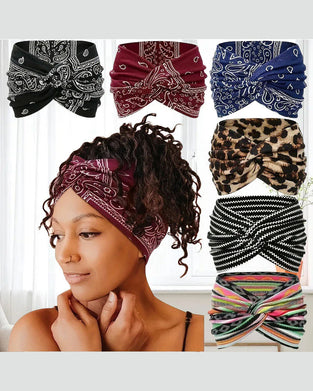 Vintage Style Wide Tie-Dye Hairband