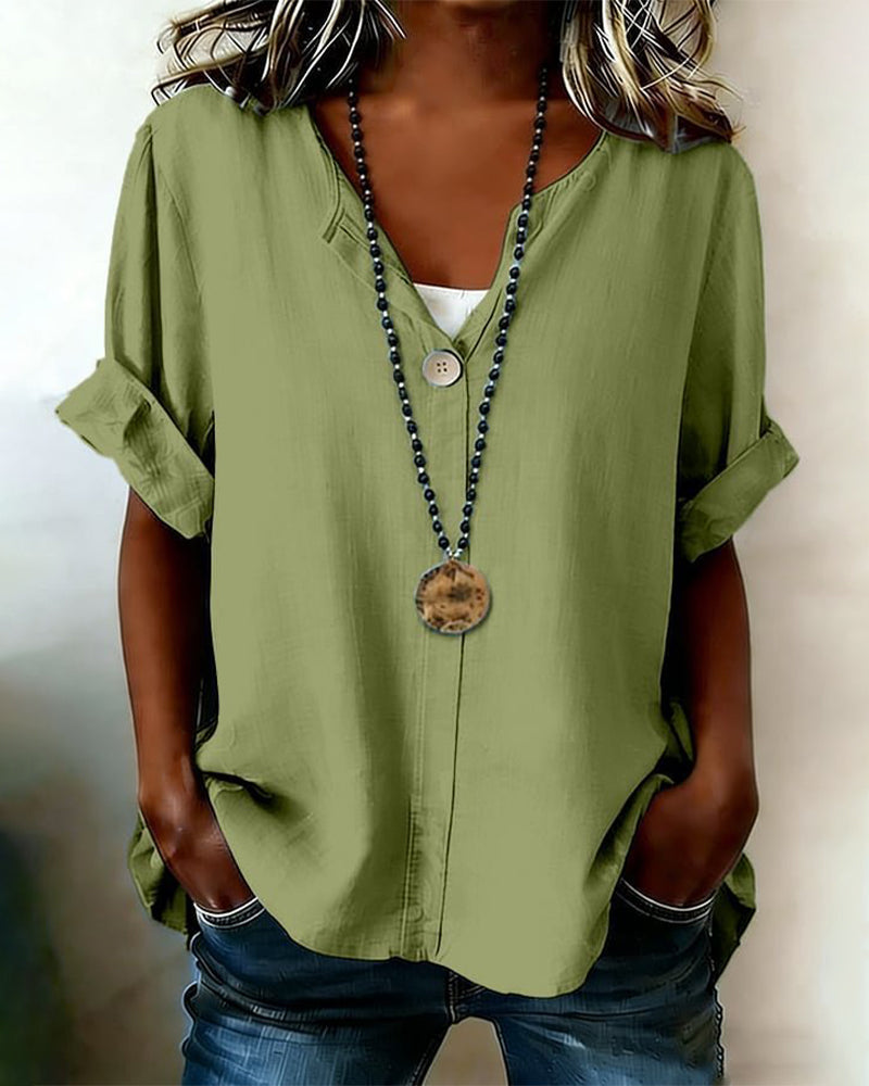 One-Button Loose Blouses