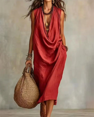 Sleeveless V-Neck Fashion Dress