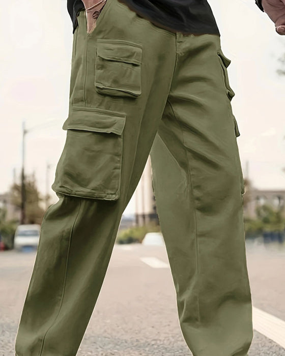 Men's Multi-Pocket Straight-Leg Cargo Pants