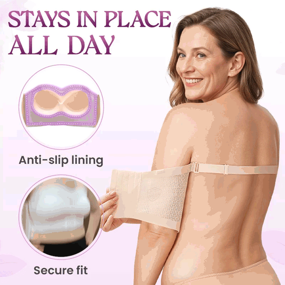 Non-Slip Comfort Strapless Push-Up Bra with Front Buckle