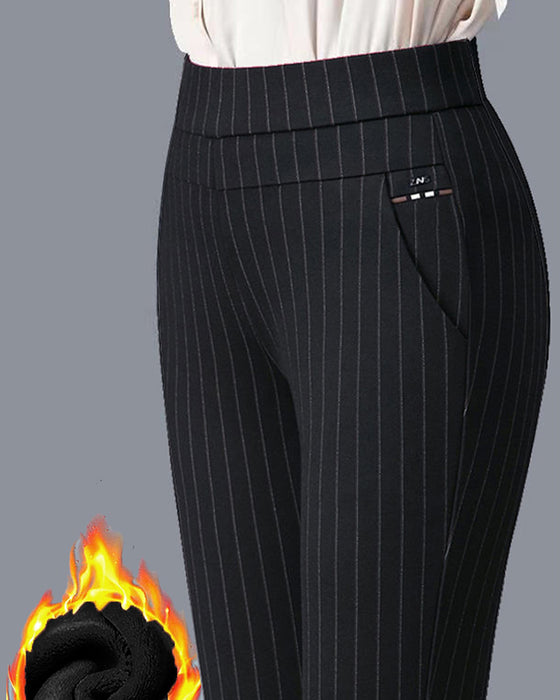 Pocket casual high waist trousers