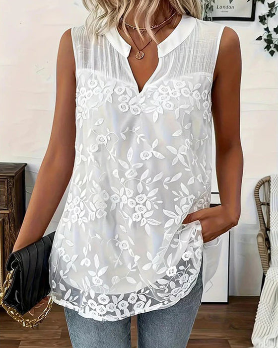 Sleeveless Small V-Neck Tank Top