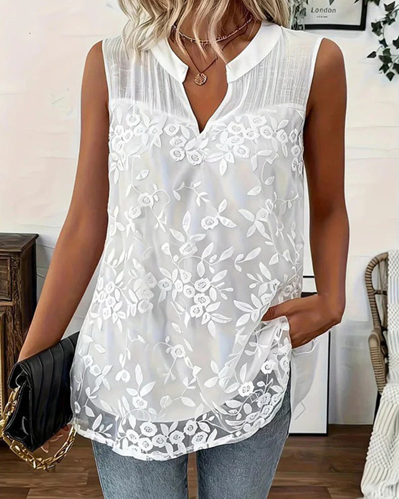 Sleeveless Small V-Neck Tank Top