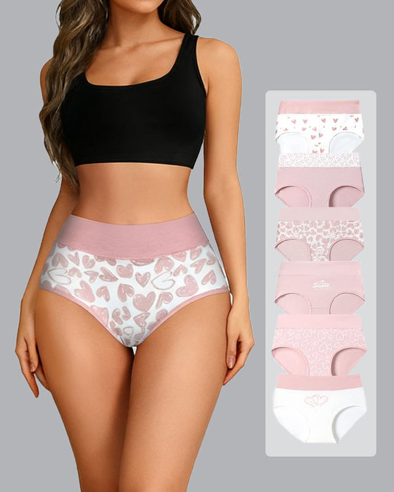 Women's Cute Love Print Soft Breathable Brief