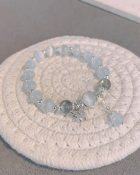 Imitation cat eye crystal butterfly bracelet