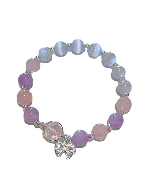 Imitation cat eye crystal butterfly bracelet