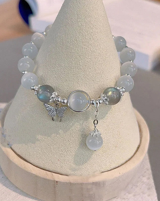 Imitation cat eye crystal butterfly bracelet