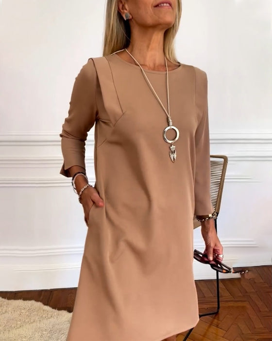 Elegant Shift dress with Long Sleeve