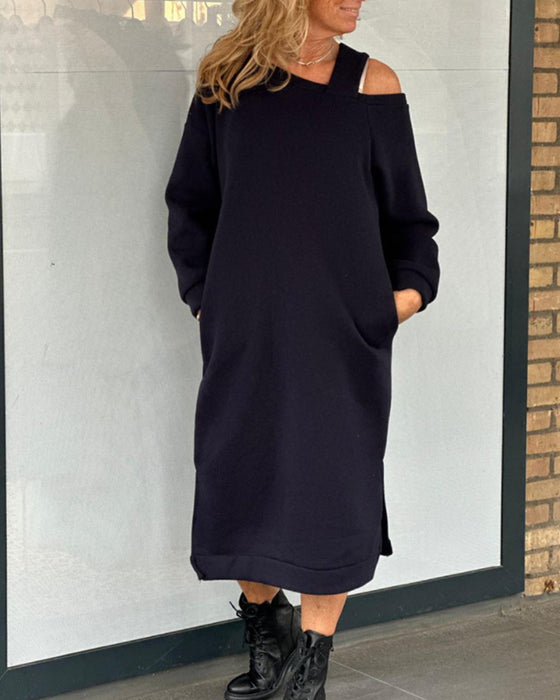 One shoulder strap casual dress