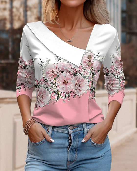 Paneled floral top