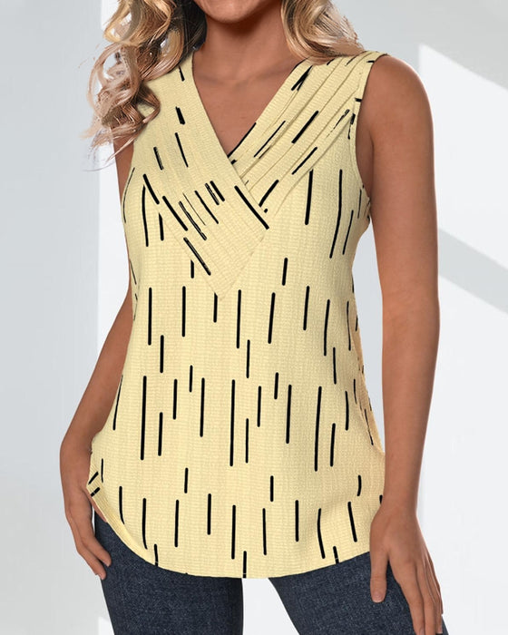Sleeveless vertical striped top