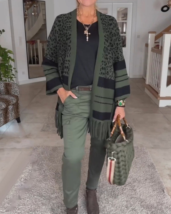 Leopard Print Long Sleeve Cardigan