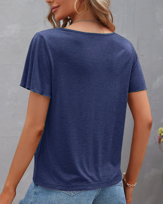 Solid color Cut Out T-shirt