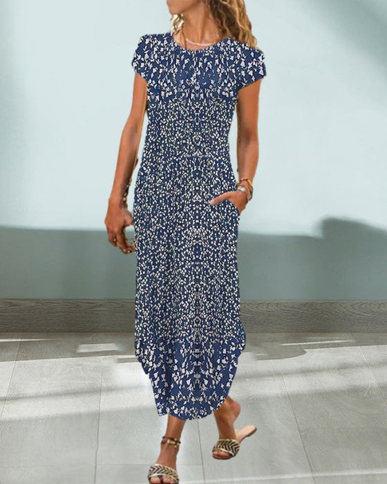 Round Neck Printed Dress