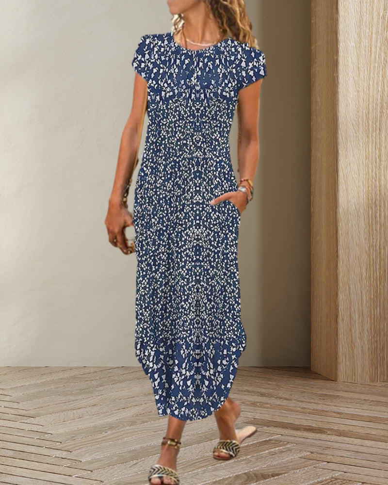 Round Neck Printed Dress