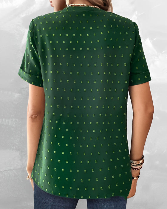 V-neck button down T-shirt