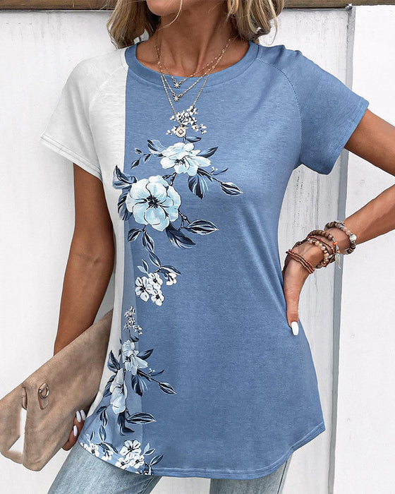 Patchwork floral print t-shirt