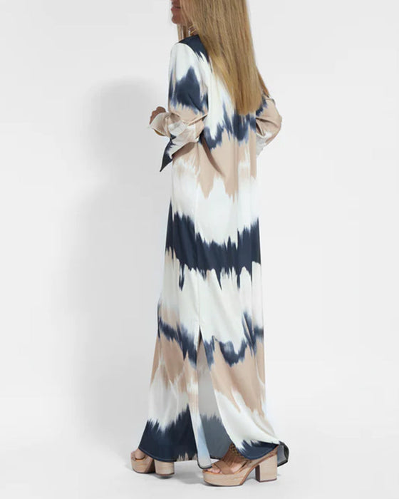 V neck long sleeve dress