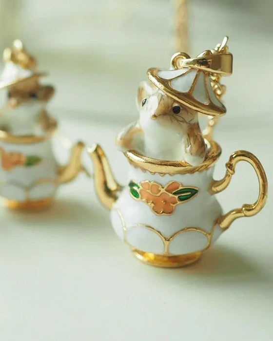Mouse in my teapot jewelry set