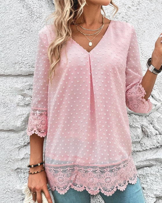 Lace 3/4 Sleeve Blouse