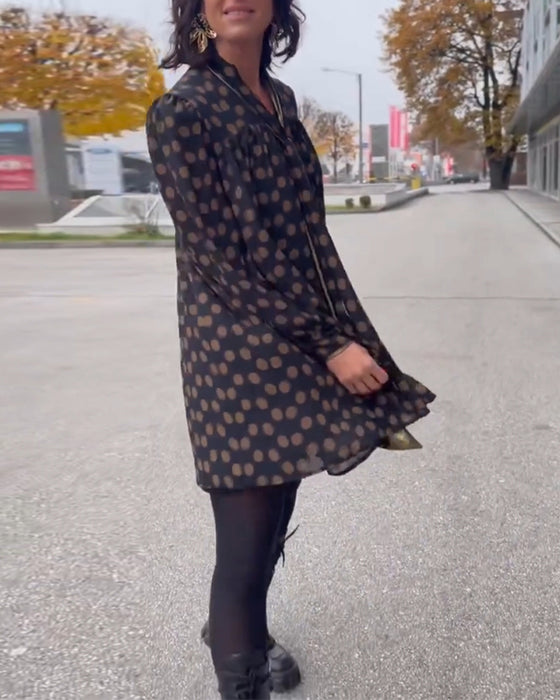 Polka Dot Long Sleeve Dress