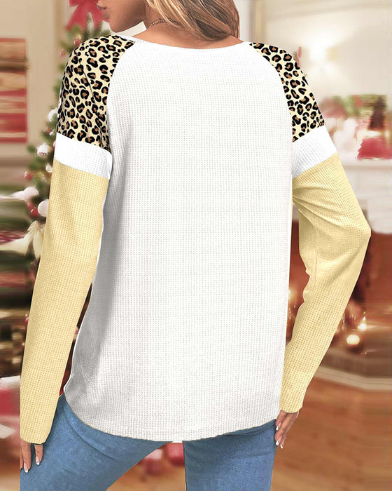 Christmas tree print leopard top