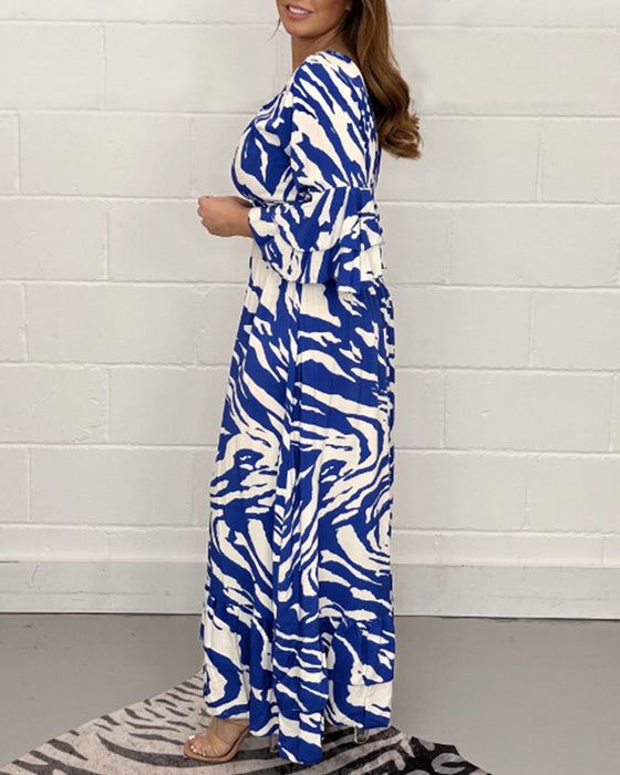 V-neck 3/4 sleeve dress