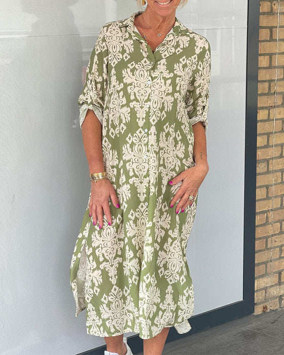 Floral print slit dress