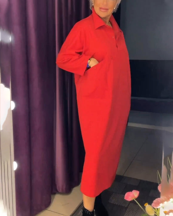 Casual shirt collar dress