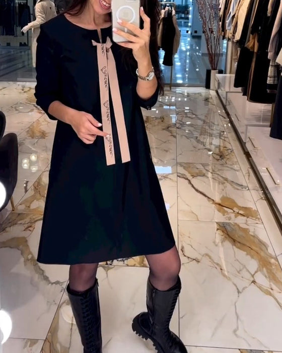 Elegant knee length dress with straps