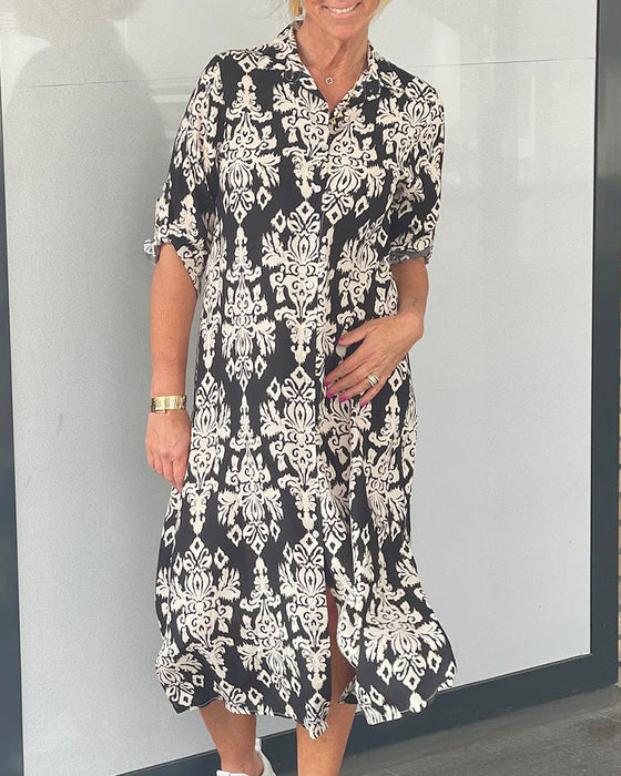 Floral print slit dress