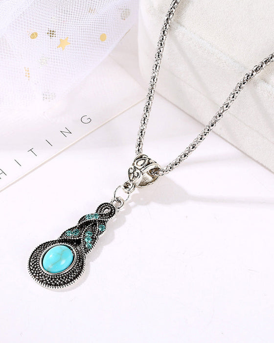 Turquoise drop earrings and necklace