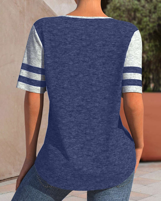 Color block tie T-shirt