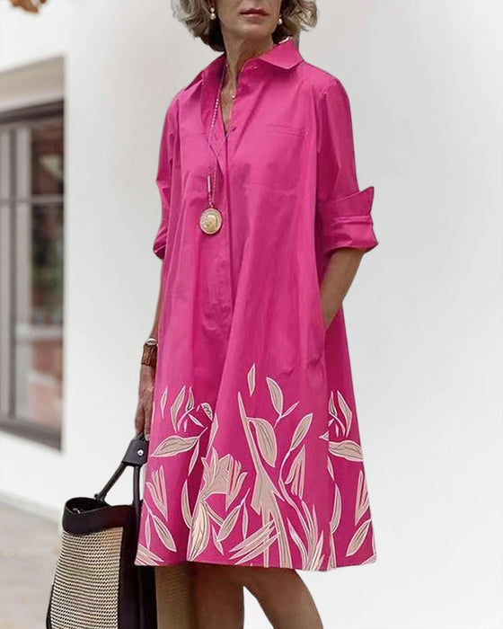 Printed shirt dress