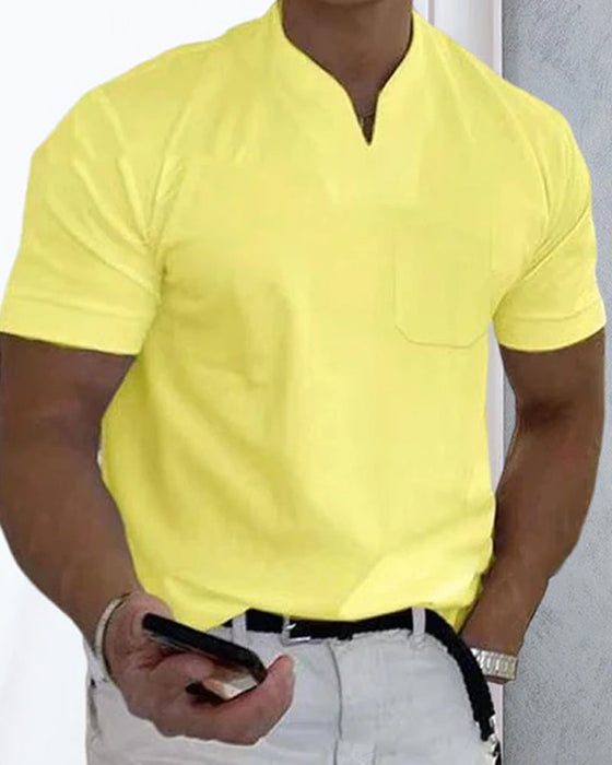 Plain V-neck T-shirt