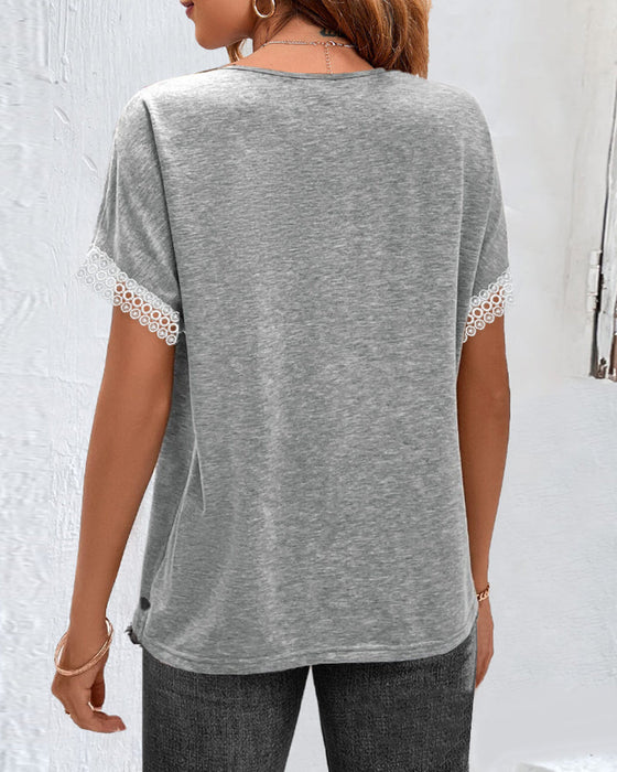 Round Neck Lace T-shirt