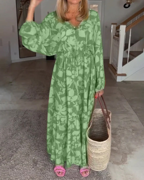 Floral Print Long Sleeve Dress