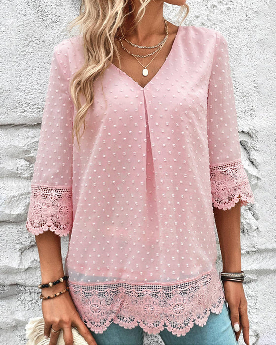 Lace 3/4 Sleeve Blouse