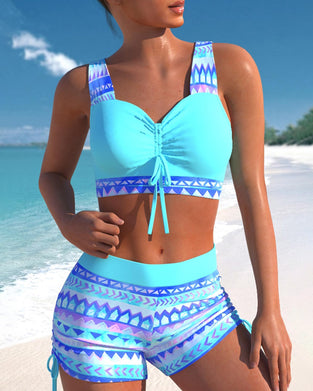 Slimming high-waisted bikini swimsuit