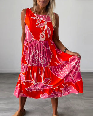 Women's patchwork printed dress