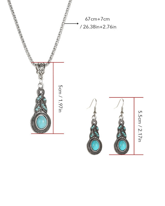Turquoise drop earrings and necklace
