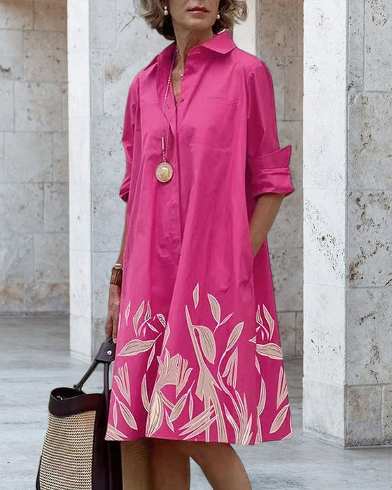 Printed shirt dress