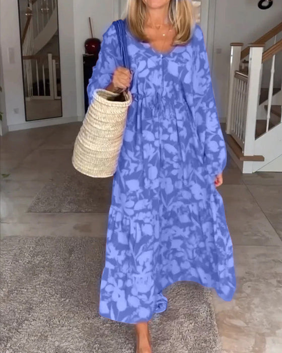 Floral Print Long Sleeve Dress