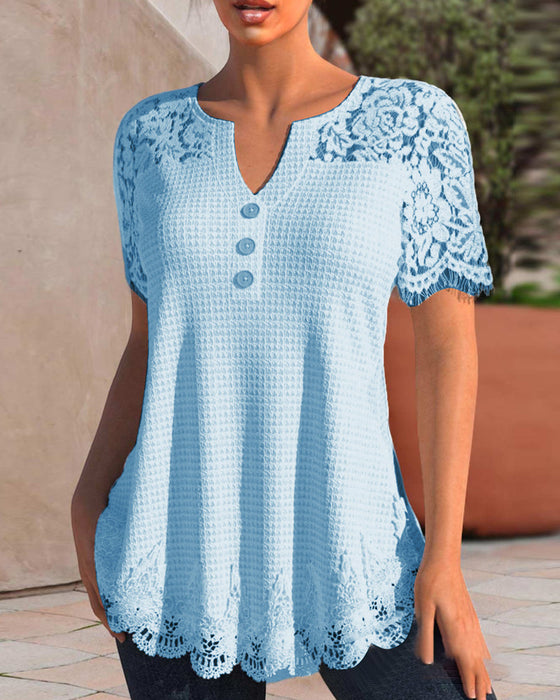 Lace Short Sleeve T-Shirt