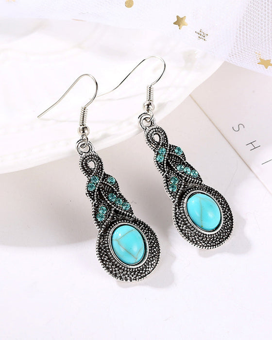 Turquoise drop earrings and necklace