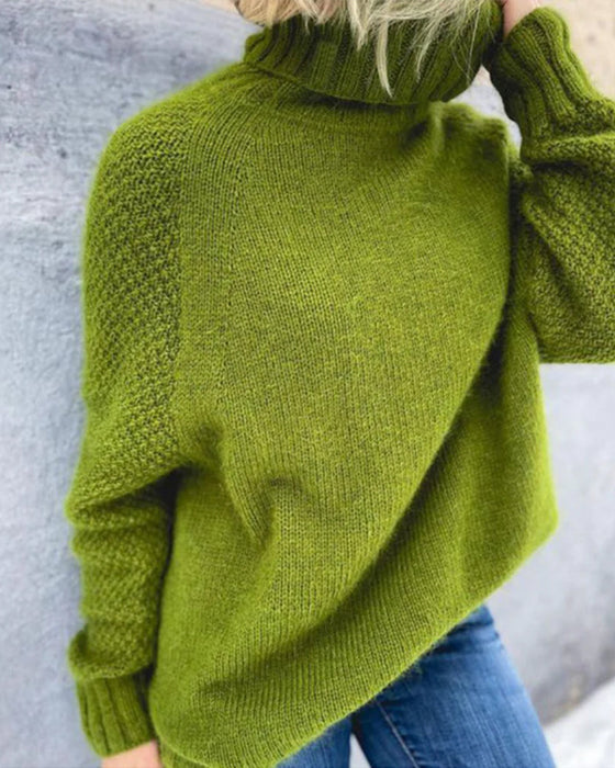 Solid color turtleneck sweater